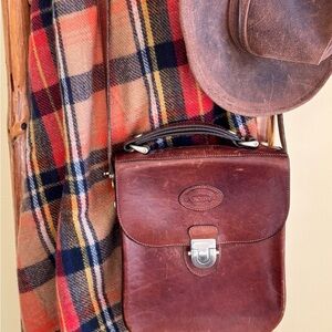 Oroton Brown Leather Messenger Bag Crossbody Purse